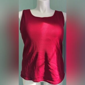 NWOT SHEIN 3X red ribbed cotton stretch tank top built in bra